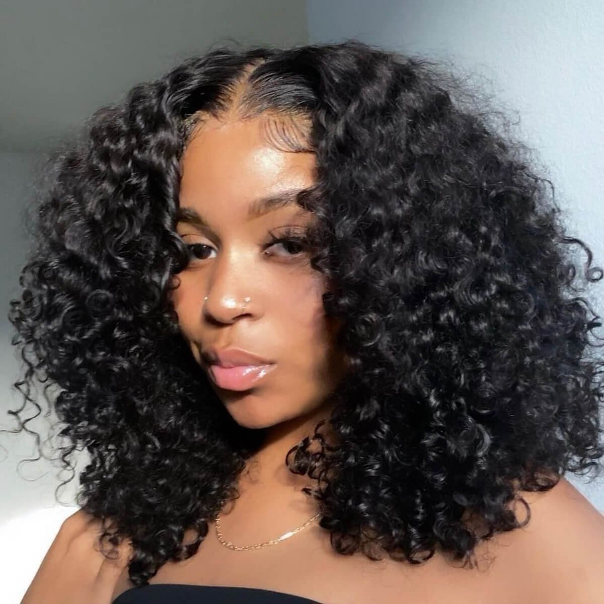 Glueless Wigs Bouncy Deep Wave Human Hair Wigs