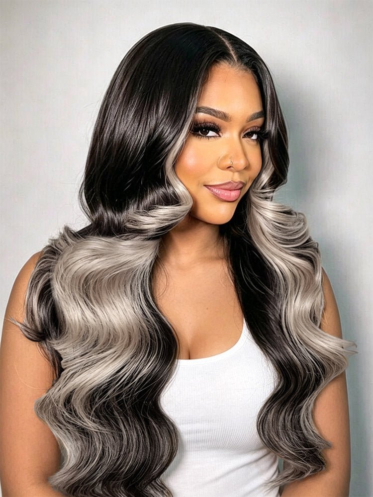 Ash Blonde Highlights On Dark Hair Thin HD Lace Wig – Hair