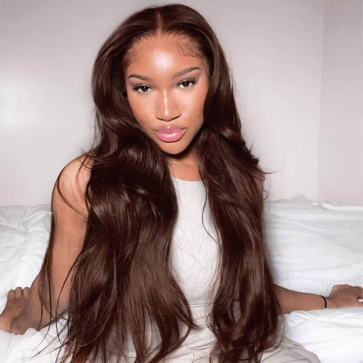 Dark Brown Body Wave &amp; Straight 6x5 Pre-cut Lace Wig