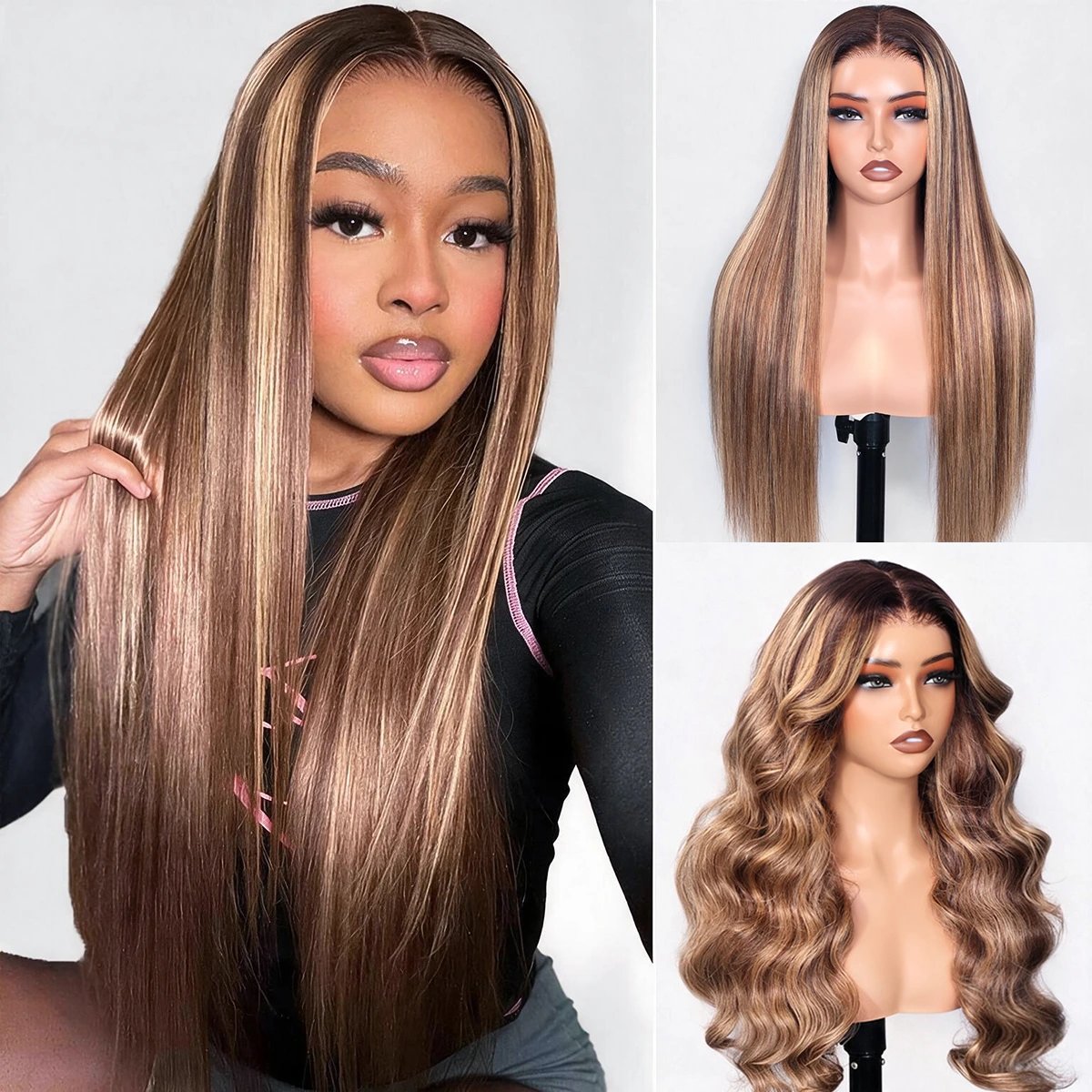Full Frontal Wig Brazilian Straight Human Hair Lace Wigs