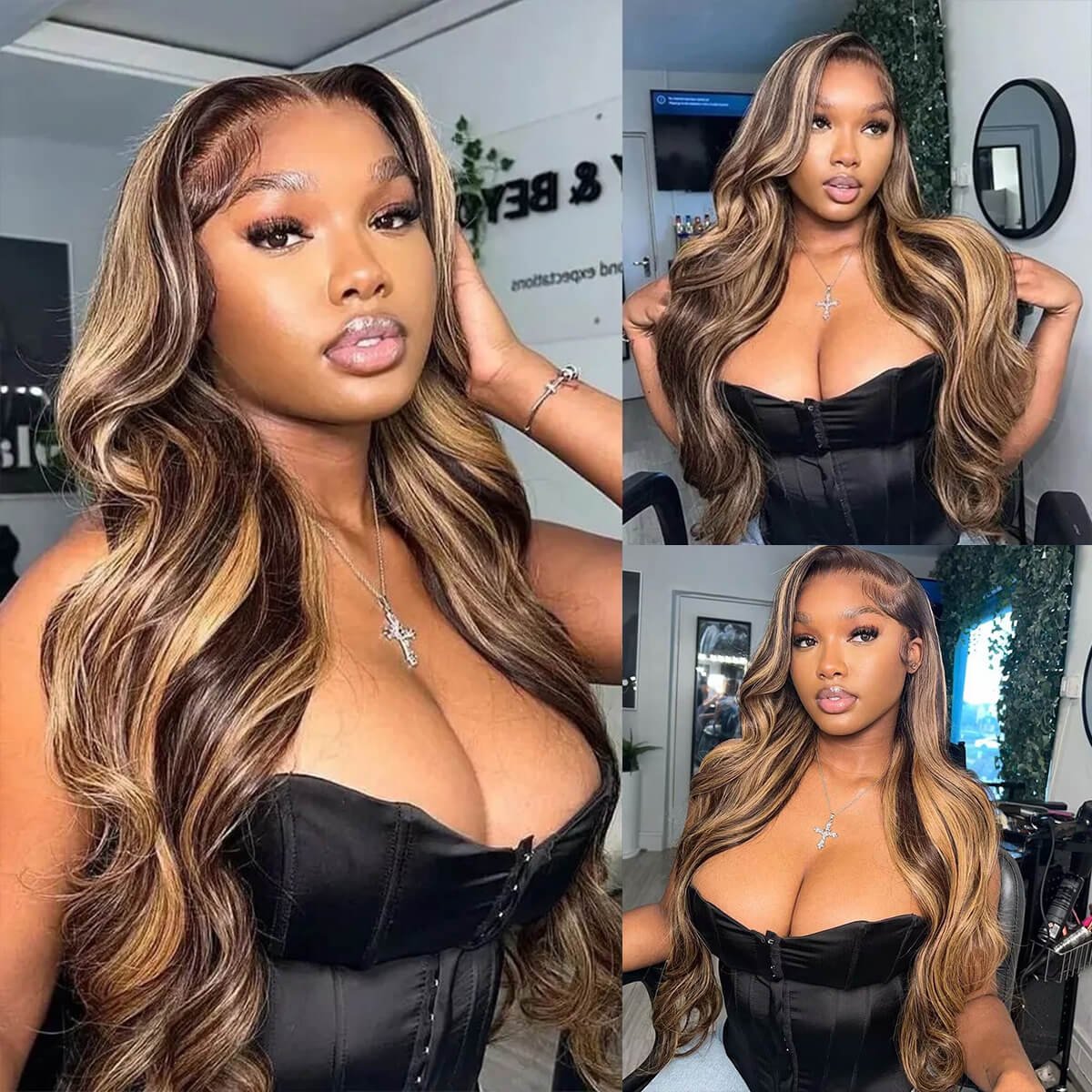 #4/27 Honey Blonde Body Wave Wig 13x4 Lace Front Wig