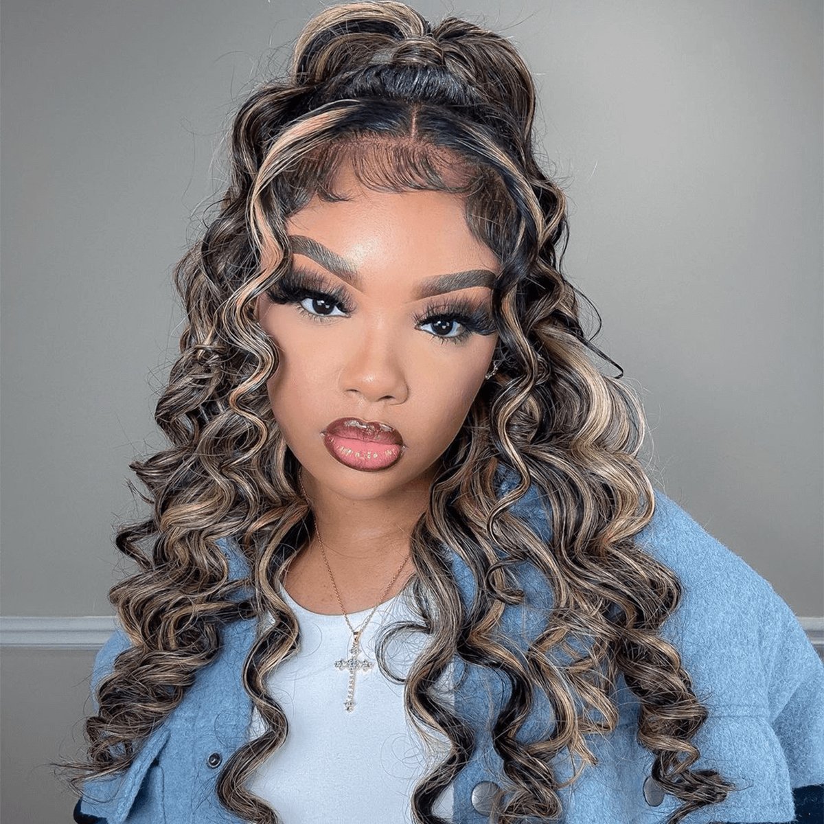 Honey Blonde Loose Deep Lace Front Wig