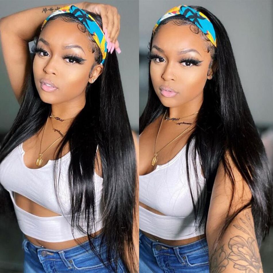 Brazilian Straight Hair Headband Wig